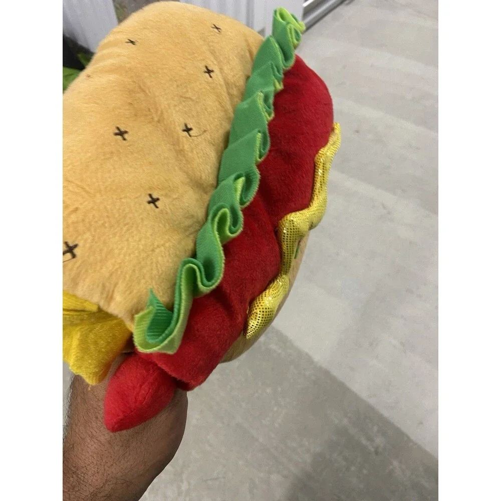 Halloween Pet Costume Plush Hot Dog on Mustard - Small Funny Outfit